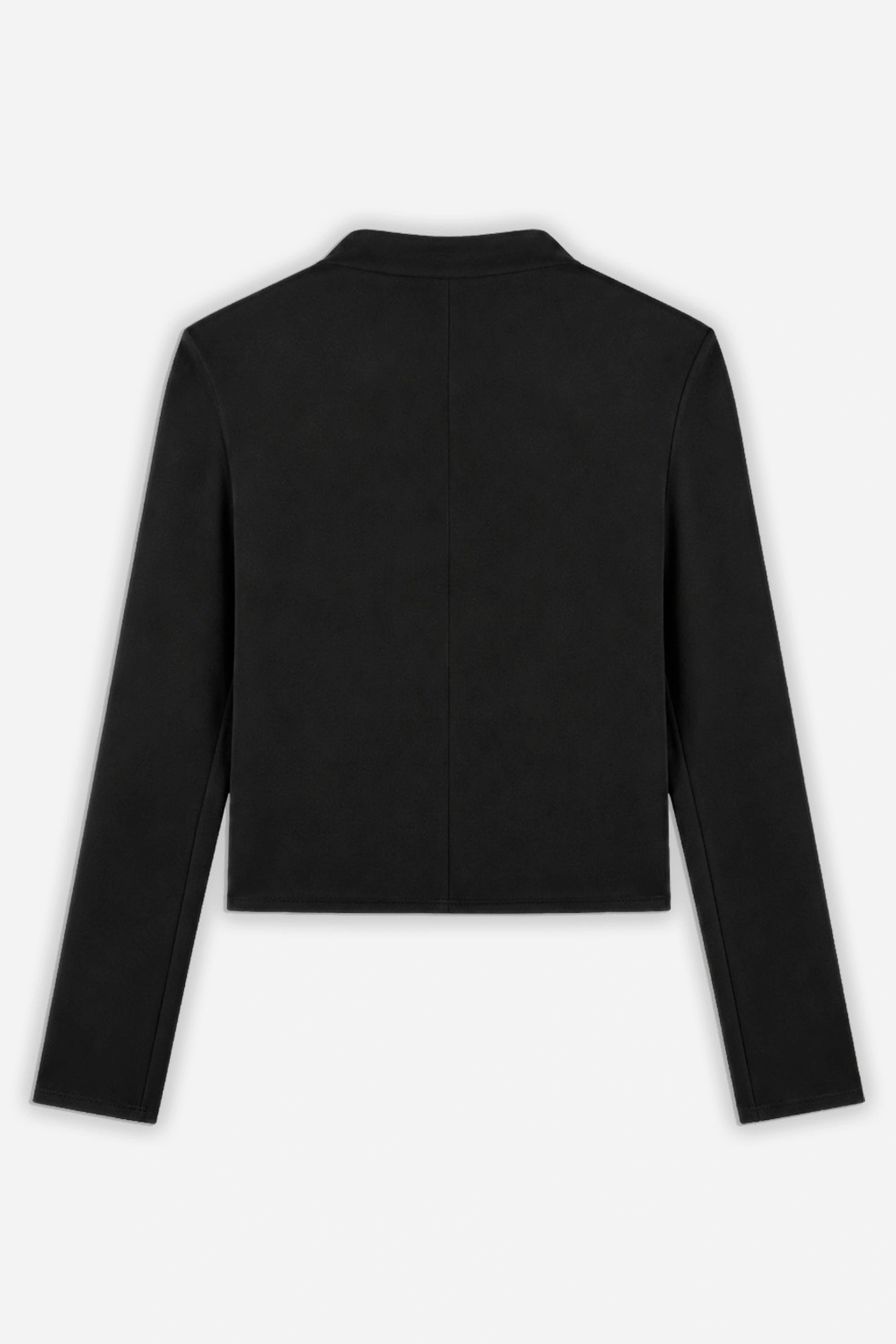 Ruffle-Trim Zip-Front Blouse