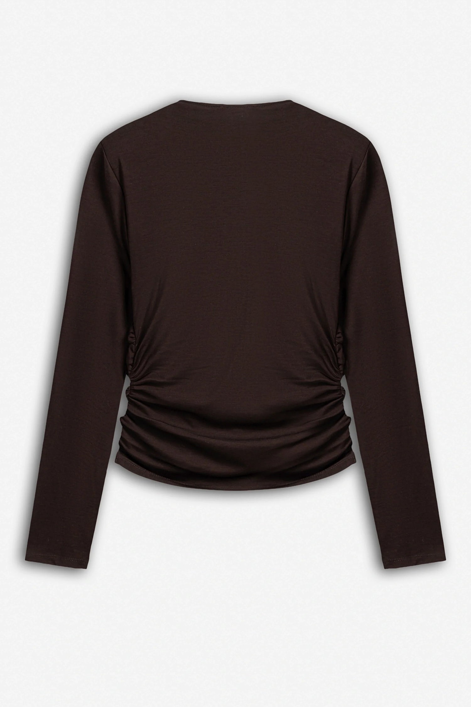 Ruffle Trim Zip Front Blouse