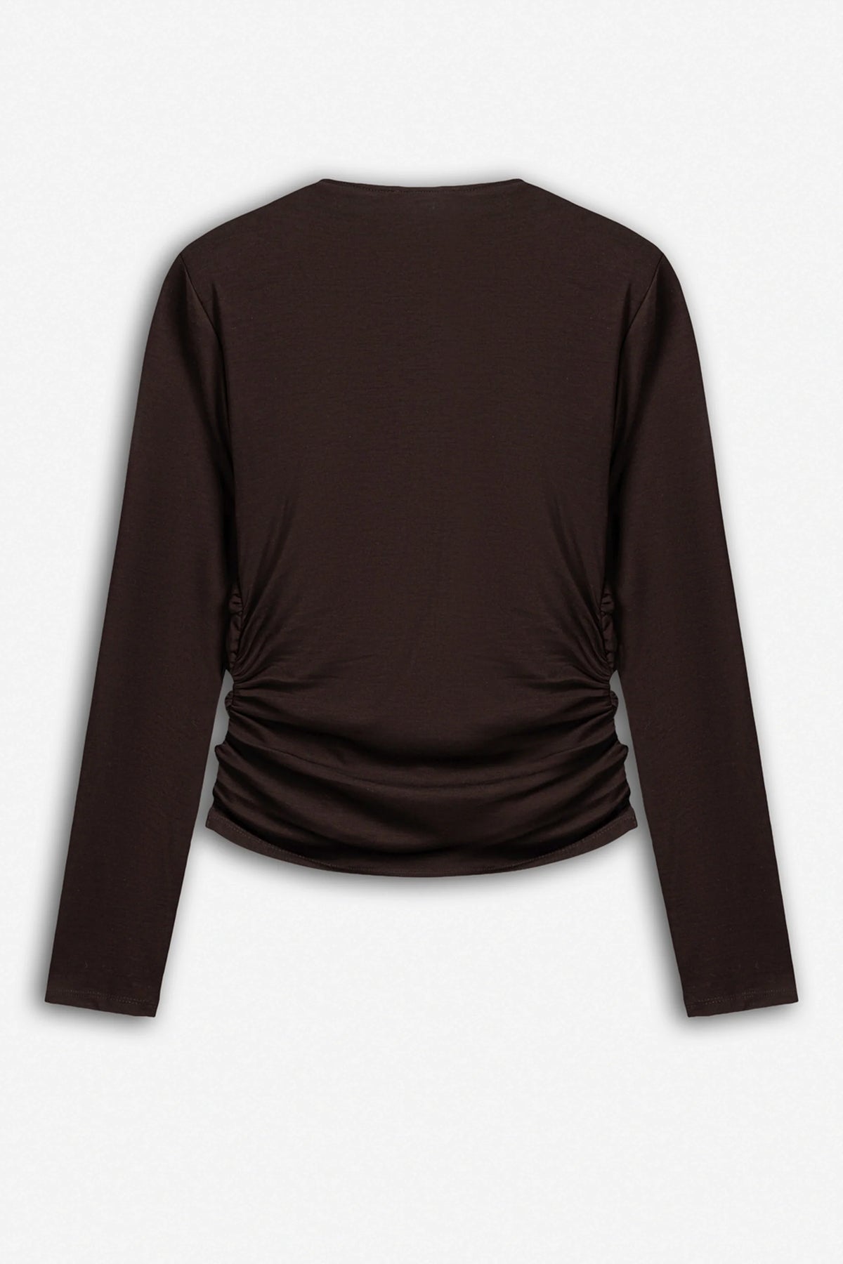 Ruffle Trim Zip Front Blouse
