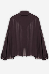 Stand Collar Tulle Blouse