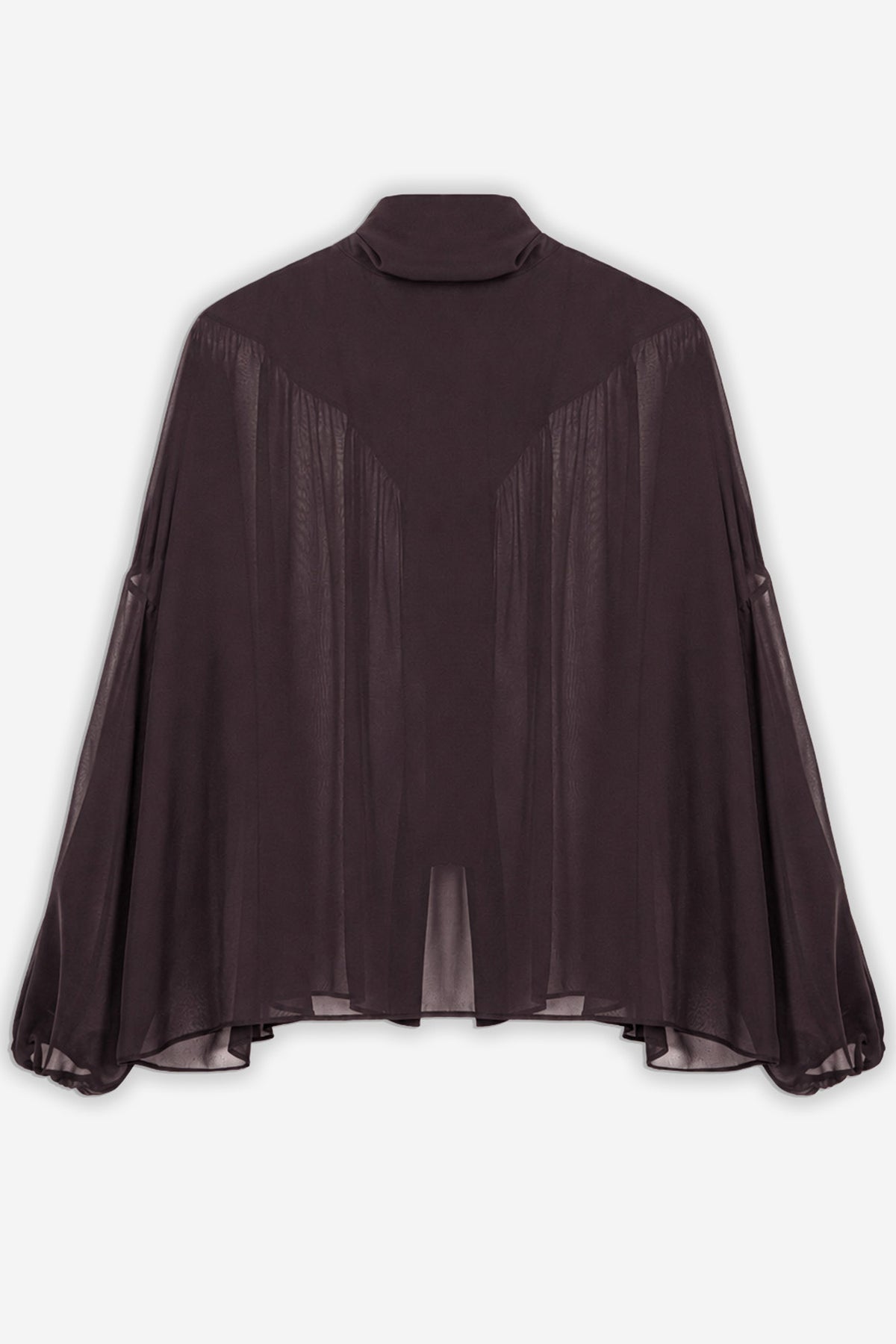 Stand Collar Tulle Blouse