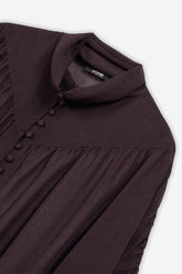 Stand Collar Tulle Blouse