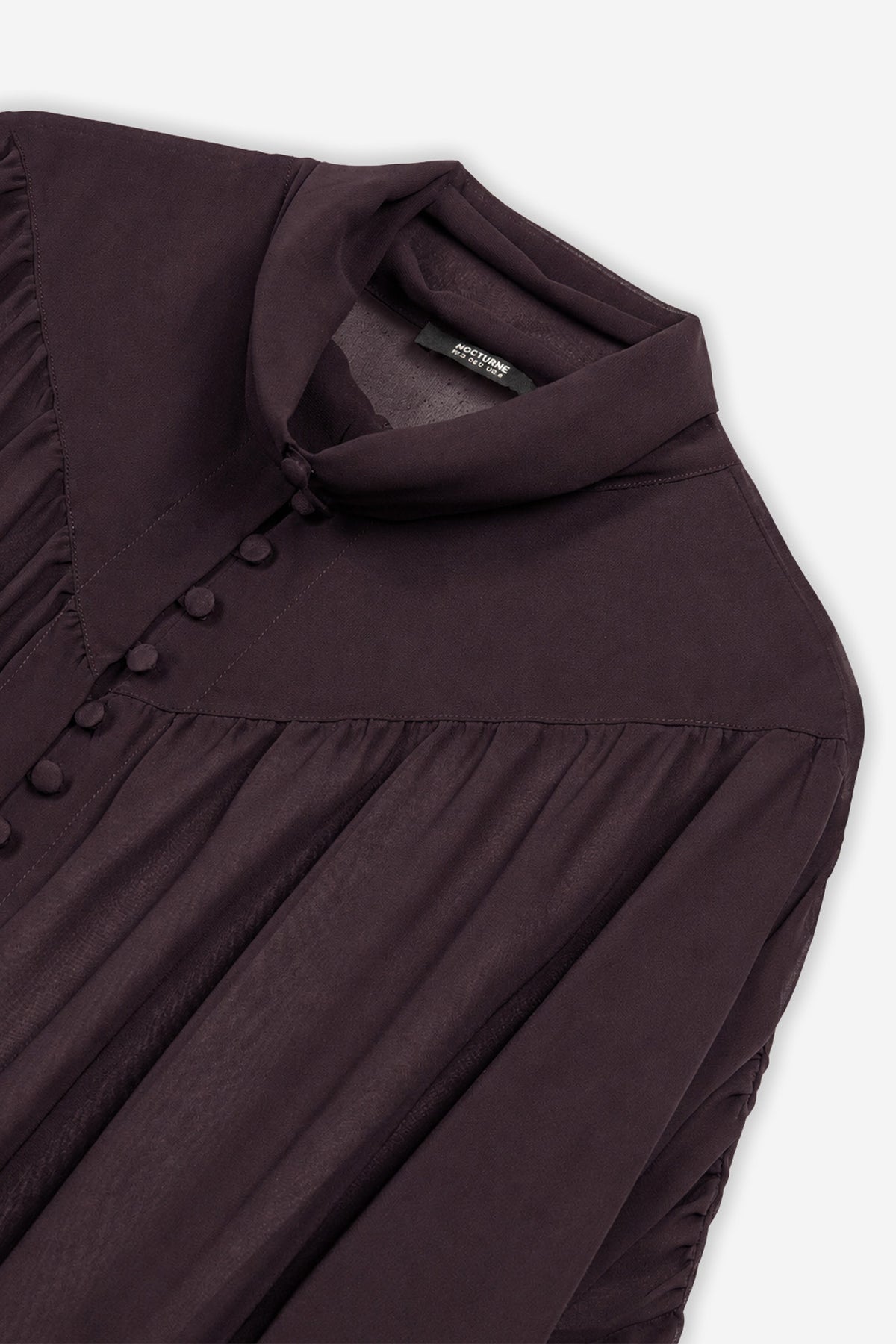 Stand Collar Tulle Blouse