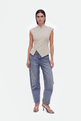 Asymmetric Button Vest