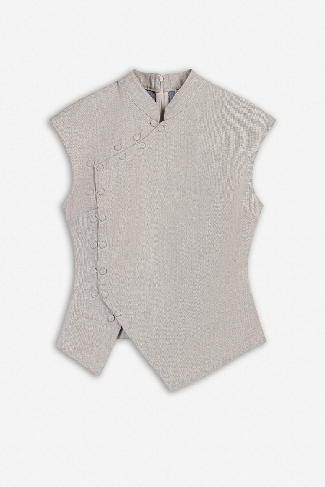 Asymmetric Button Vest