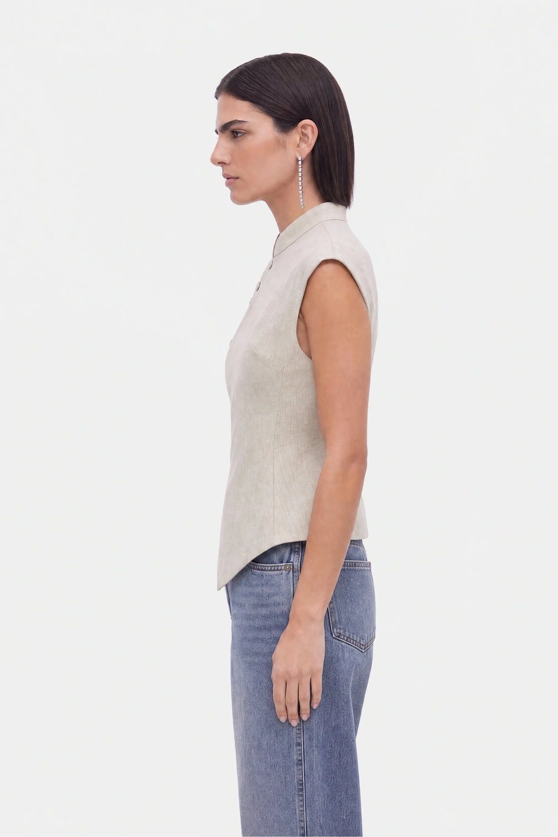 Asymmetric Button Vest