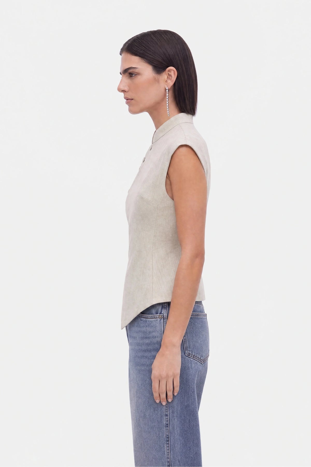 Asymmetric Button Vest