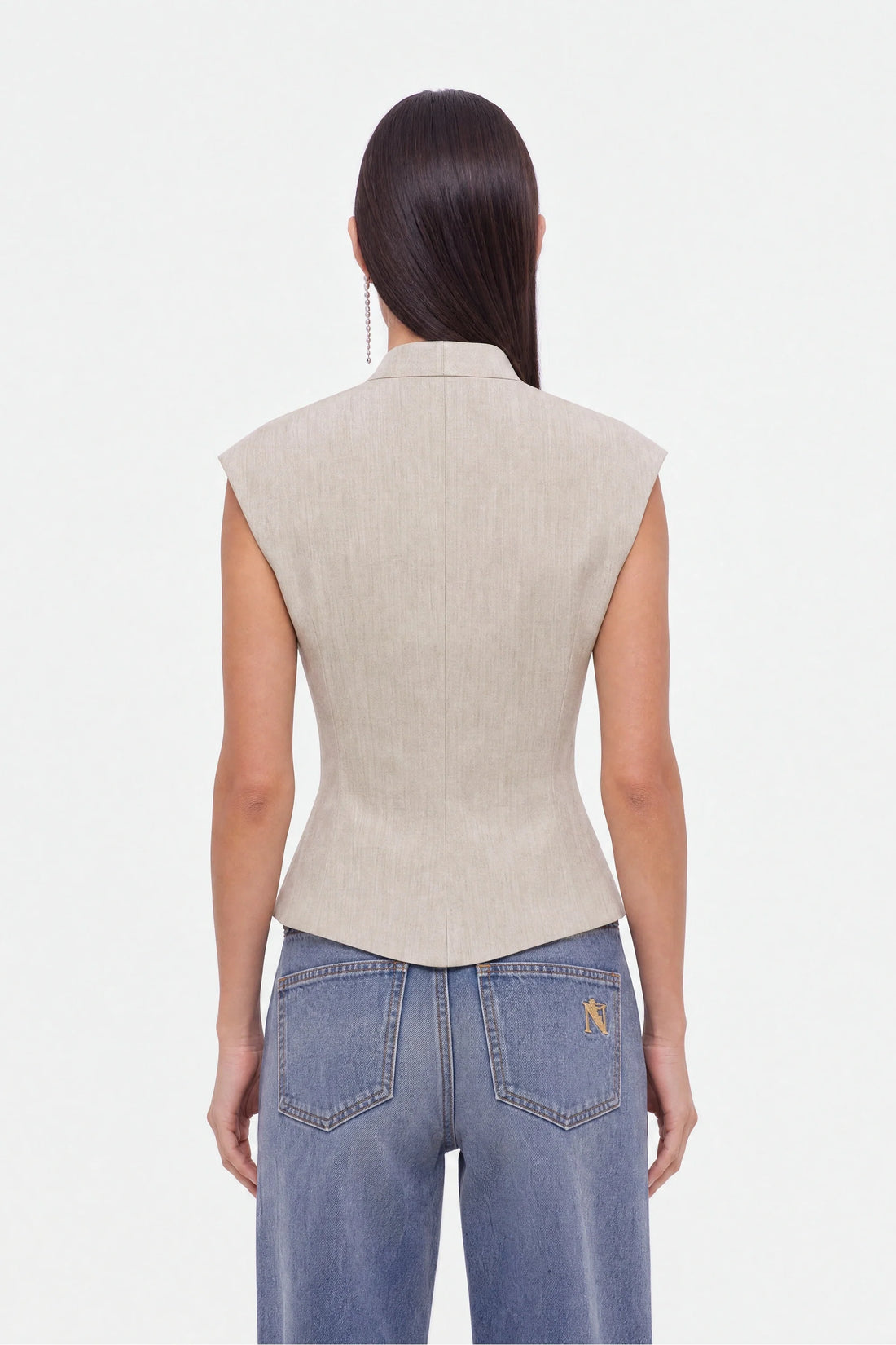 Asymmetric Button Vest