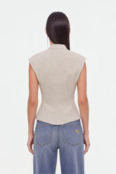 Asymmetric Button Vest