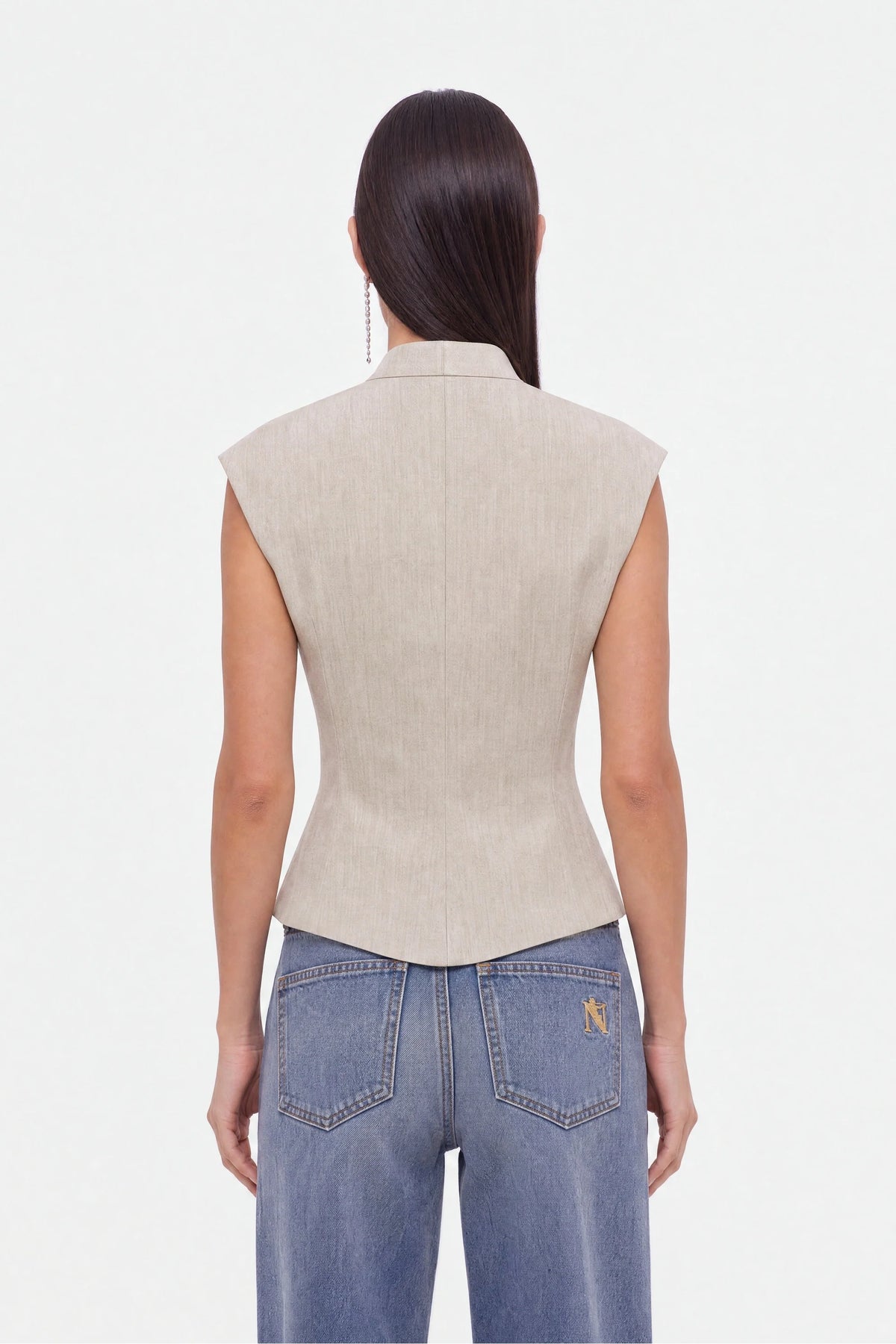 Asymmetric Button Vest