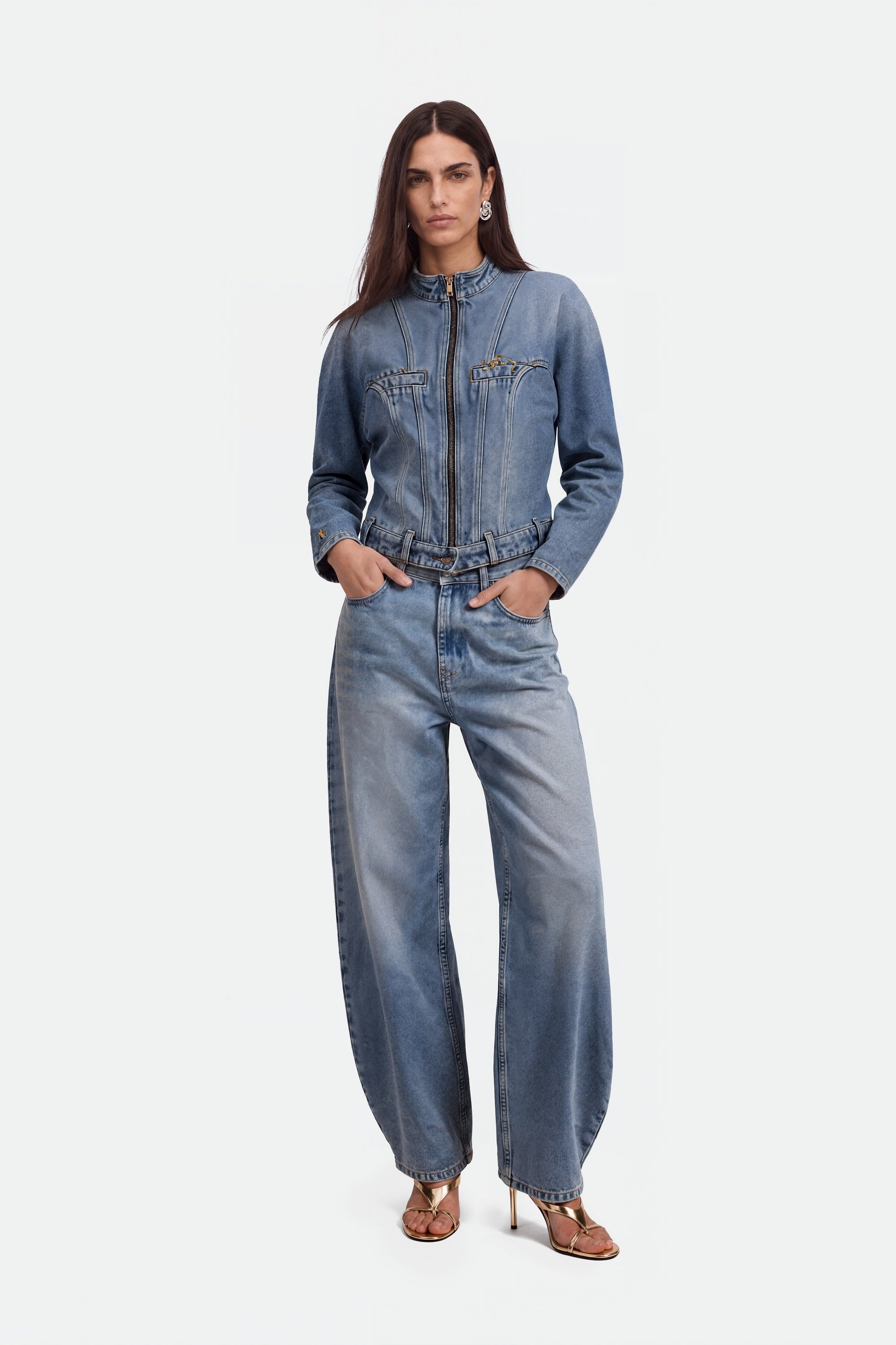 Stand Collar Denim Jacket