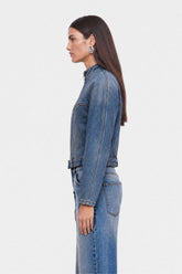Stand Collar Denim Jacket
