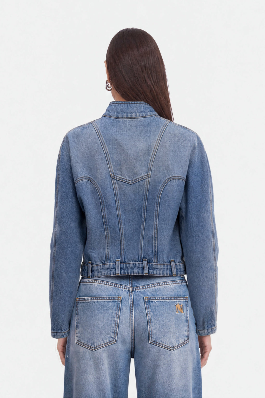 Stand Collar Denim Jacket