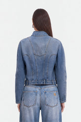 Stand Collar Denim Jacket
