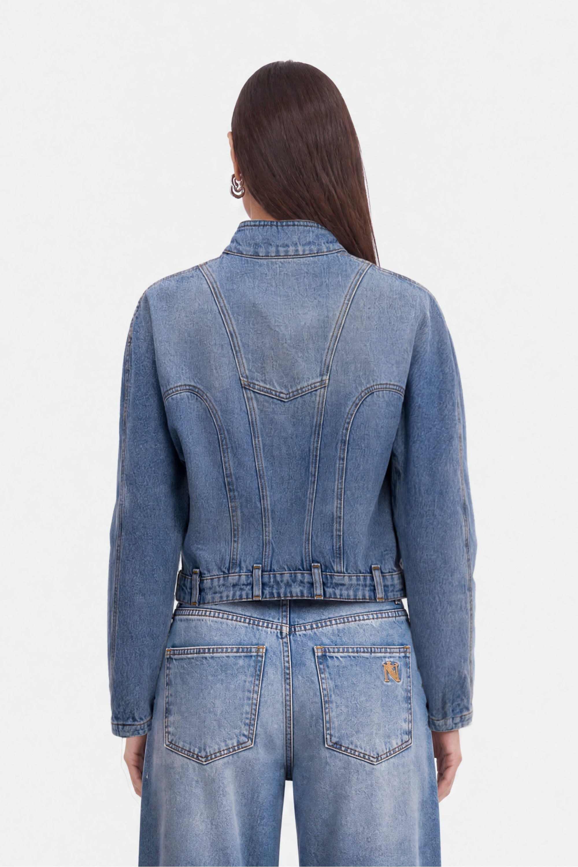 Stand Collar Denim Jacket