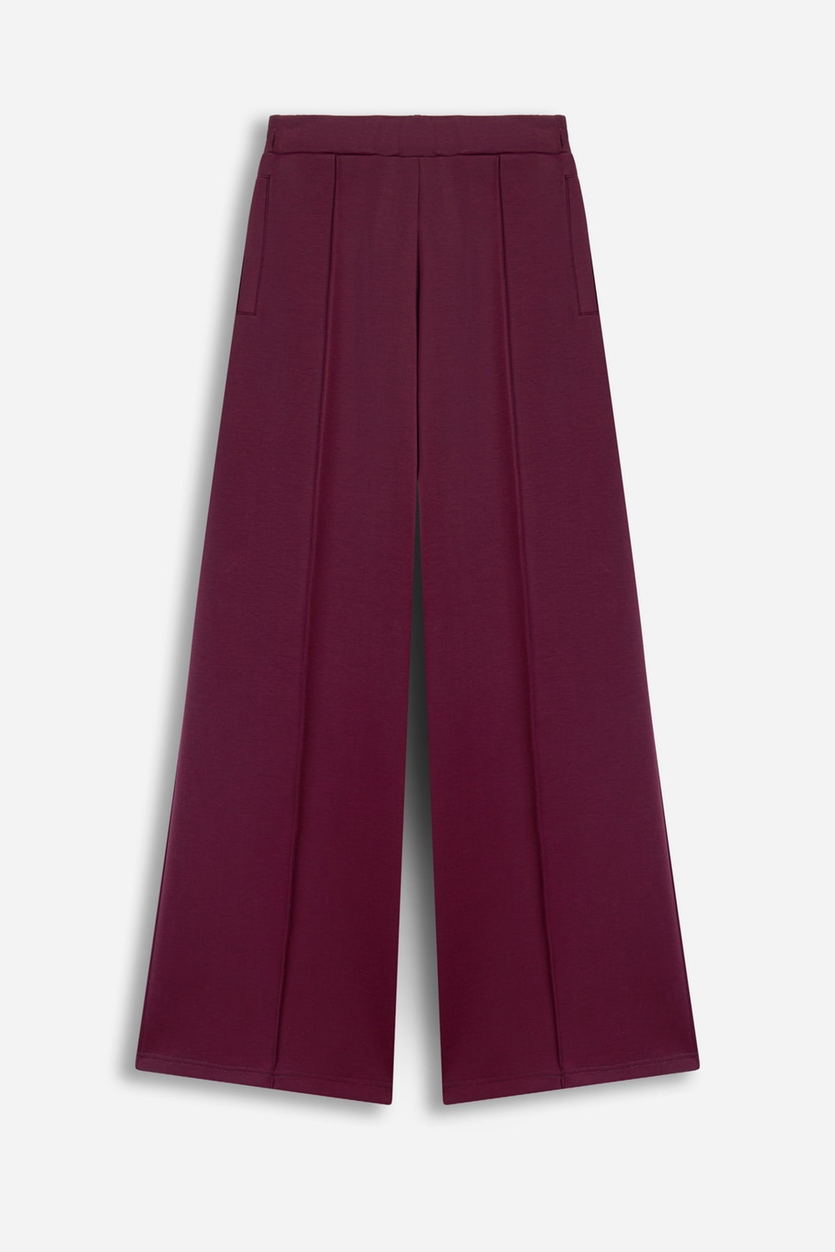 Seam Front Wide Leg Jersey Trousers