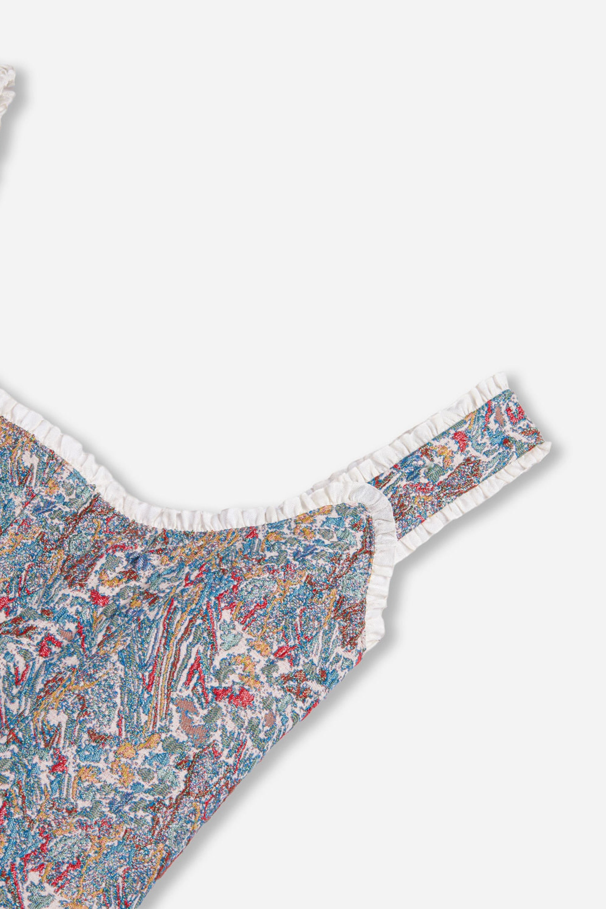 Printed Piped Bustier Top