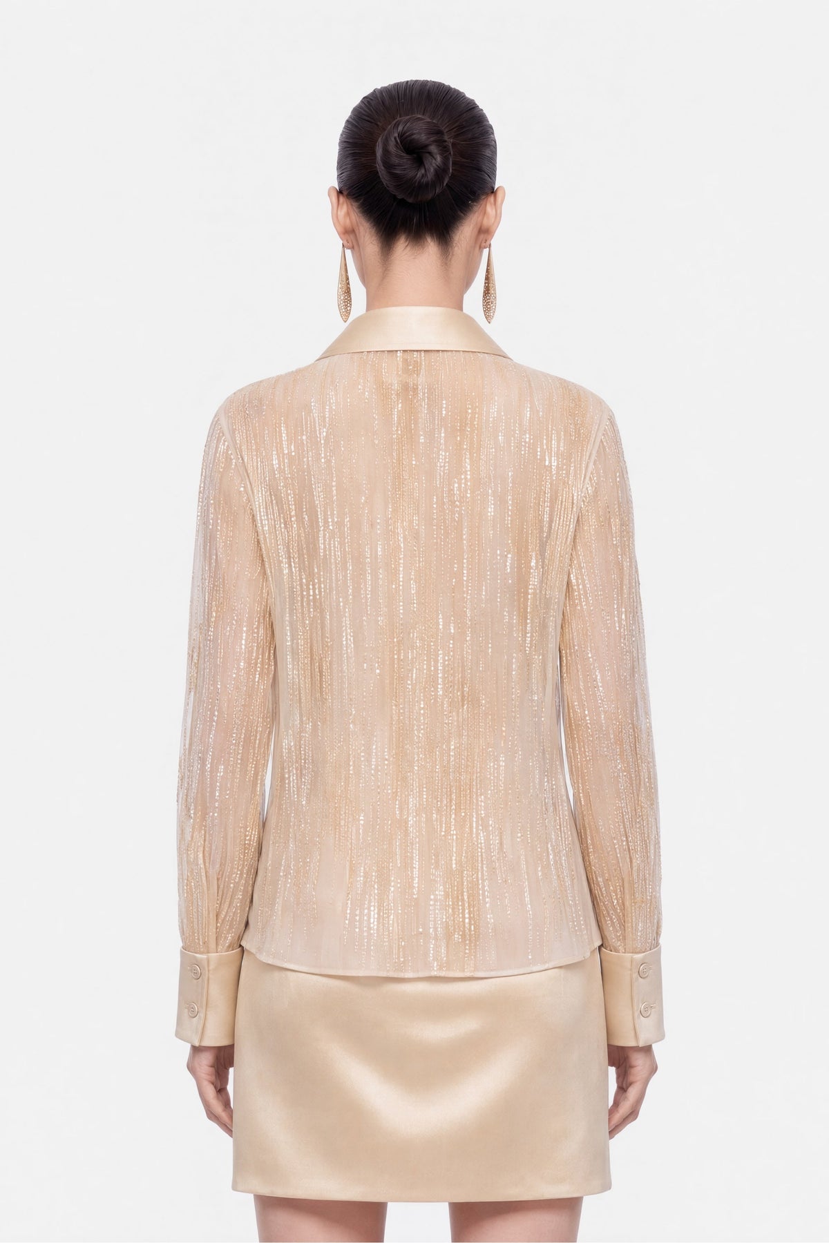 Sheer Metallic Thread Shirt
