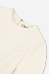 Balloon Sleeve Seam Detail Mini Dress