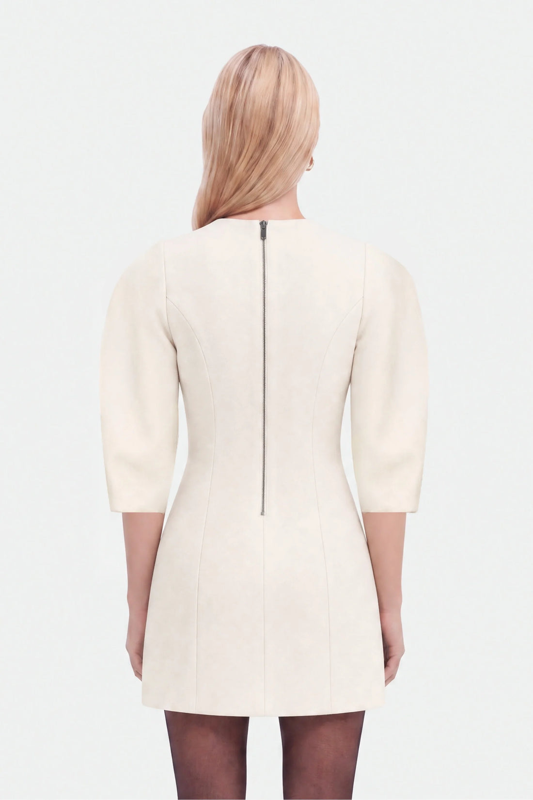 Balloon Sleeve Seam Detail Mini Dress