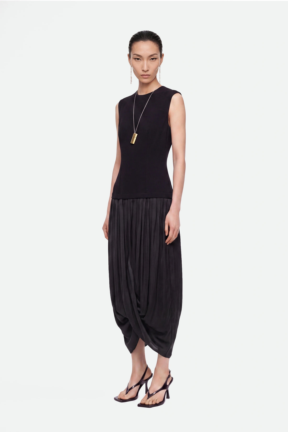 Cap-Sleeve Bubble-Hem Dress