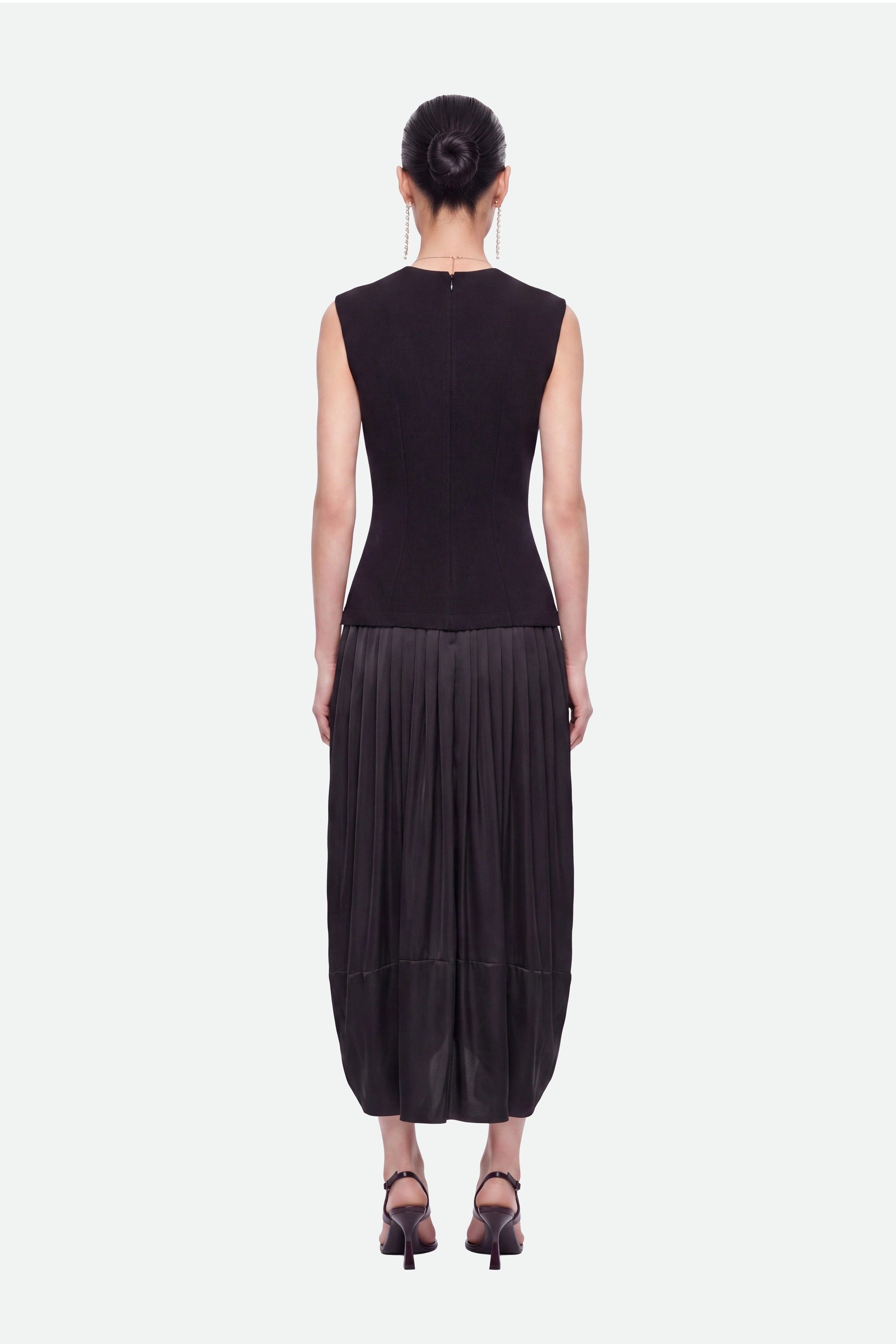Cap-Sleeve Bubble-Hem Dress