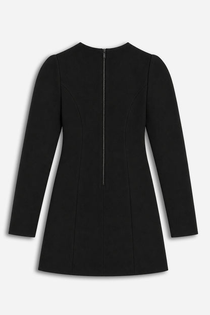 Balloon-Sleeve Structured Mini Dress