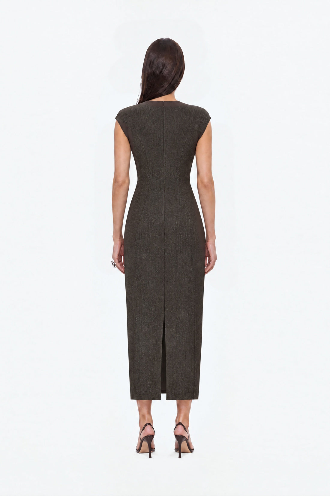 Croc Effect Corset Midi Dress