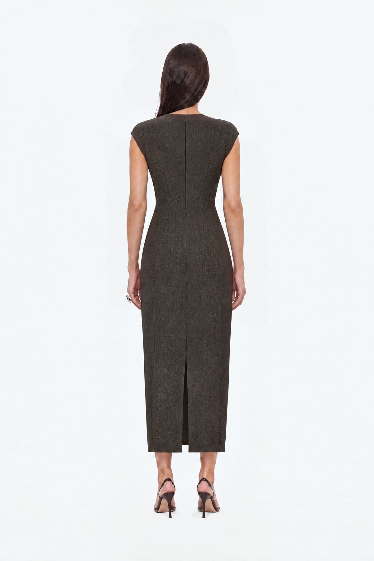 Croc Effect Corset Midi Dress