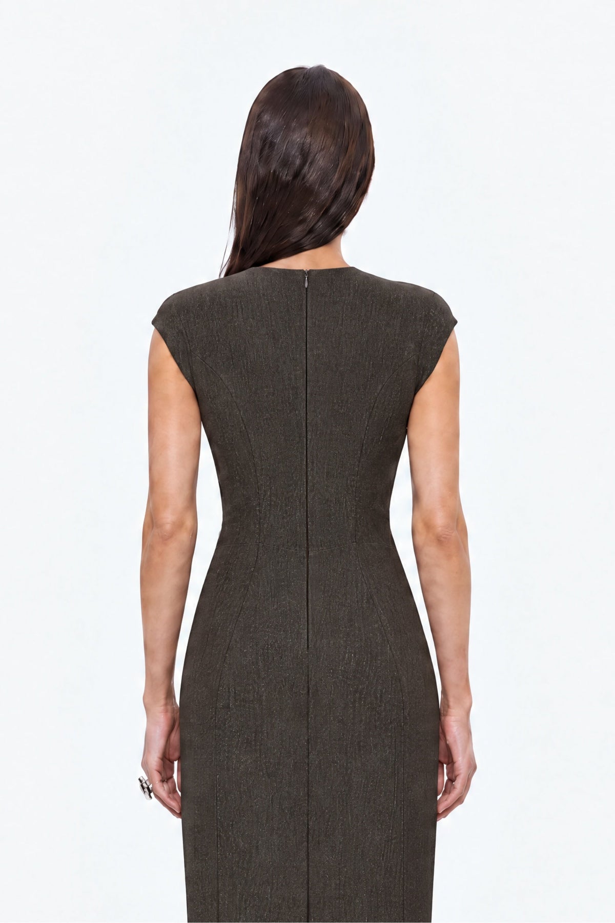 Croc Effect Corset Midi Dress