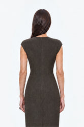 Croc Effect Corset Midi Dress