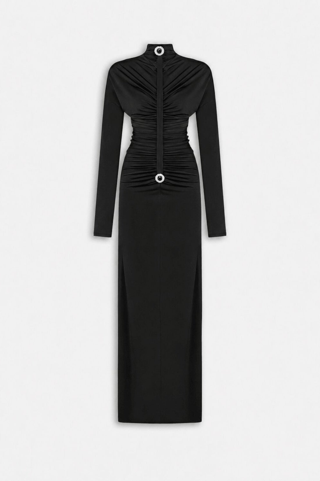 Stone Detail Draped Maxi Dress