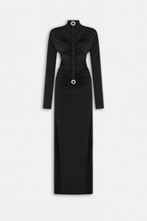Stone Detail Draped Maxi Dress