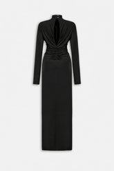 Stone Detail Draped Maxi Dress