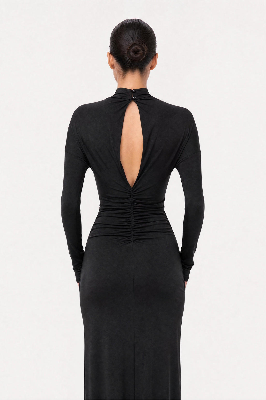 Stone Detail Draped Maxi Dress