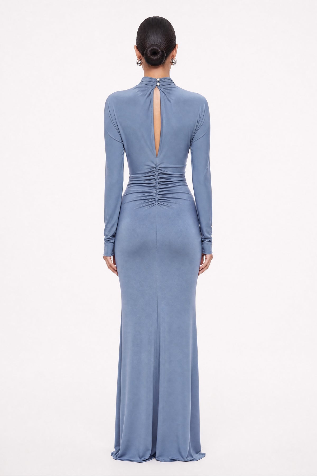 Stone Detail Draped Maxi Dress