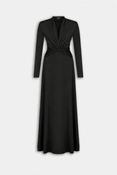 Draped V-Neck Maxi Dress
