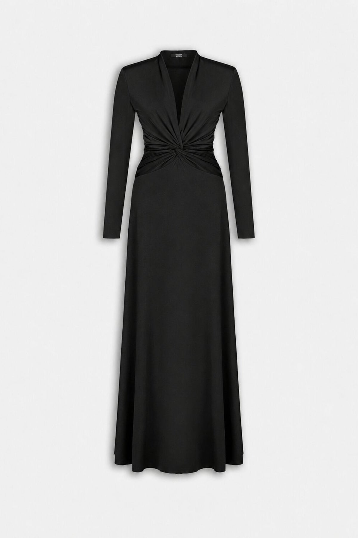 Draped V-Neck Maxi Dress