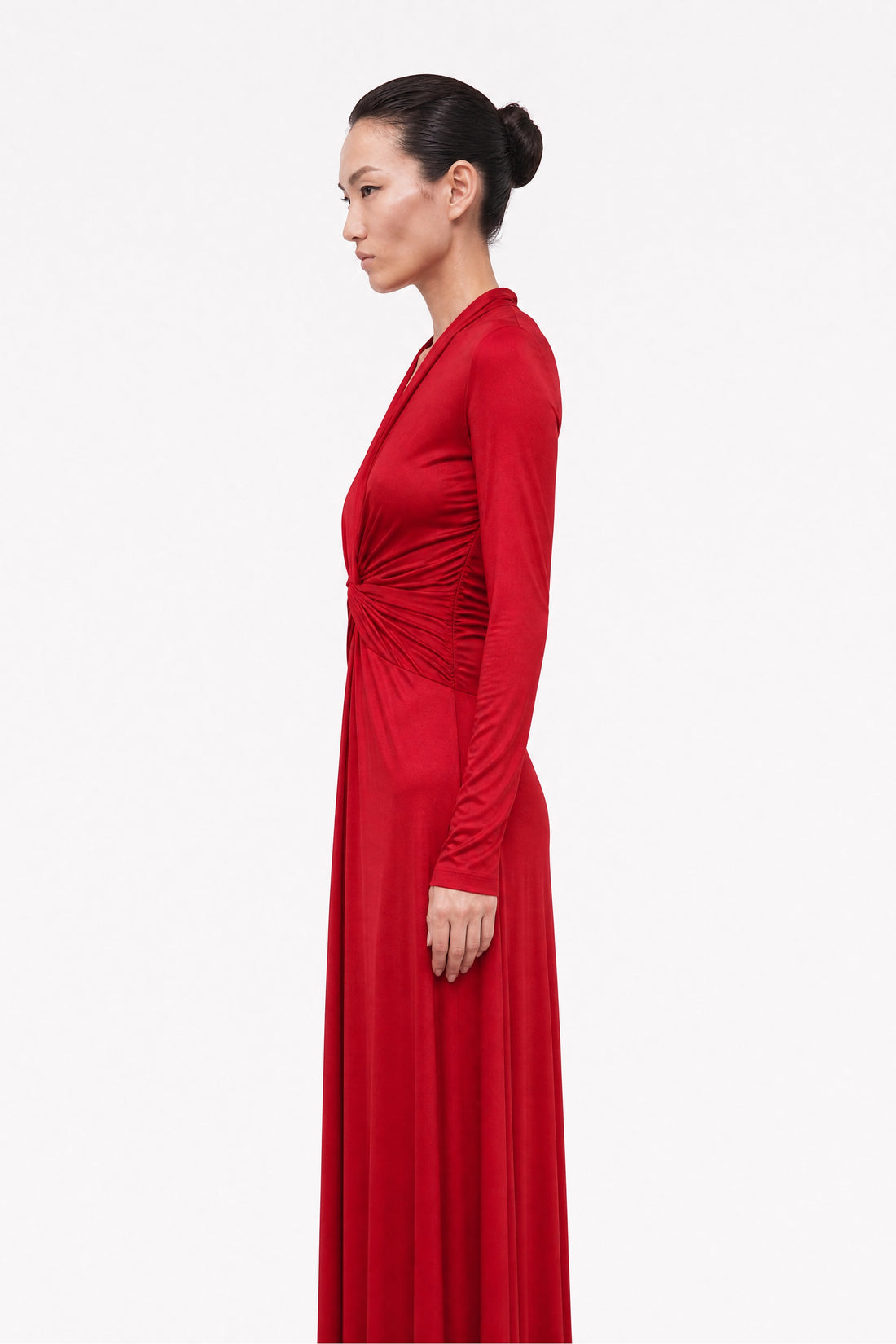 Draped V-Neck Maxi Dress