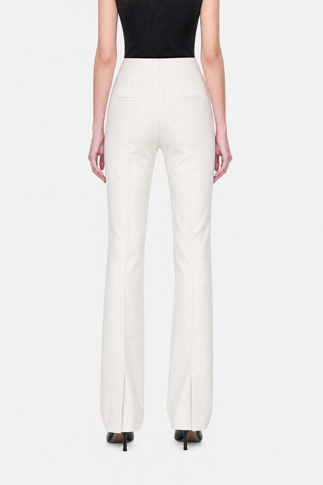 High-Waist Slit-Hem Trousers