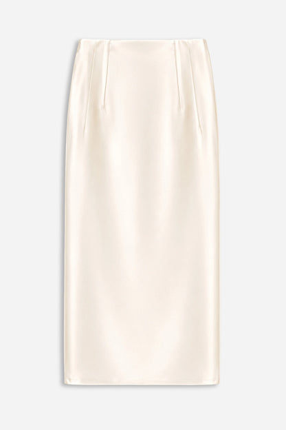 Pleat-Detail Pencil Skirt