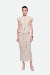 Corded Lace Midi Skirt