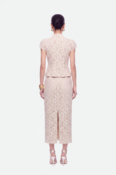 Corded Lace Midi Skirt