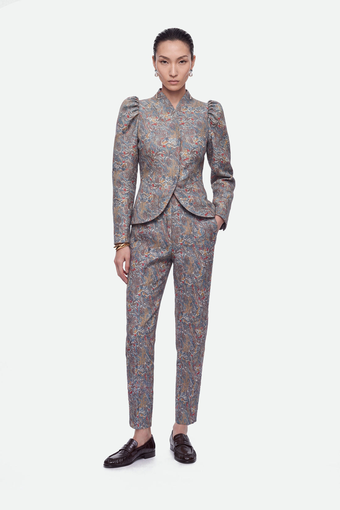 Jacquard Stand Collar Jacket