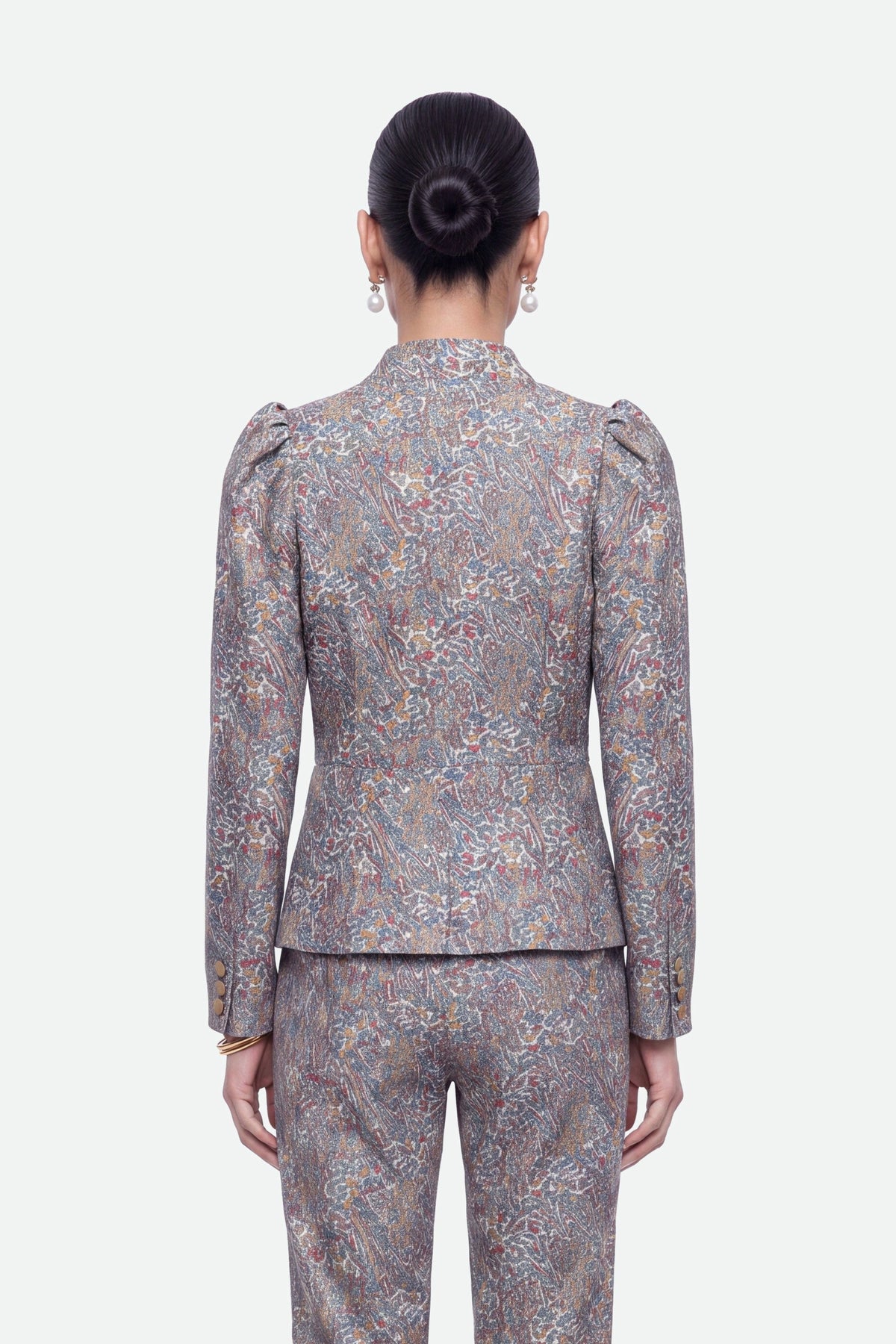 Jacquard Stand Collar Jacket