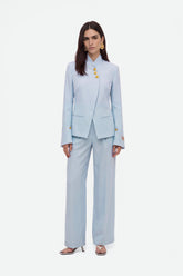 Embroidery Detail Stand Collar Jacket