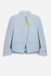 Embroidery Detail Stand Collar Jacket