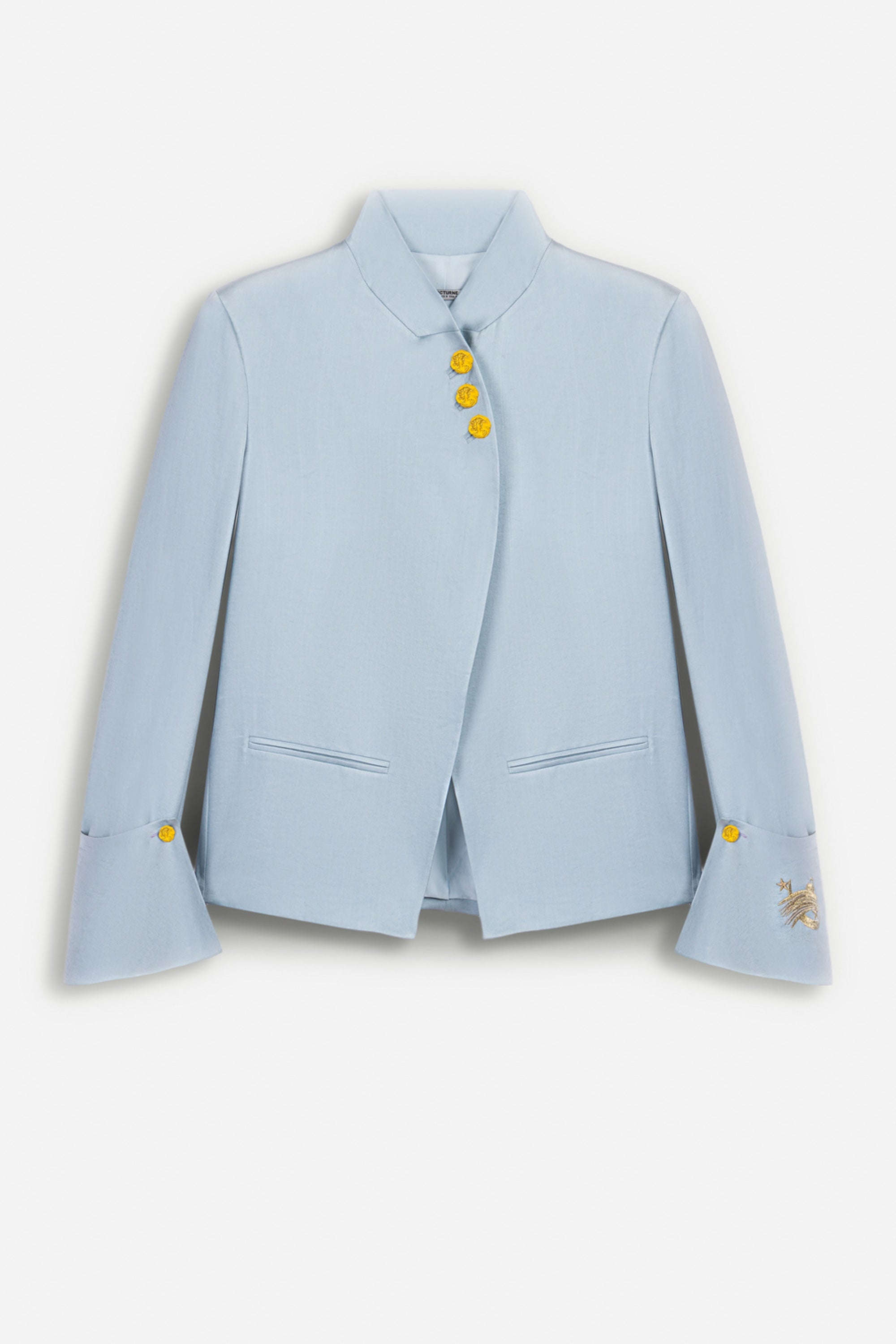 Embroidery Detail Stand Collar Jacket