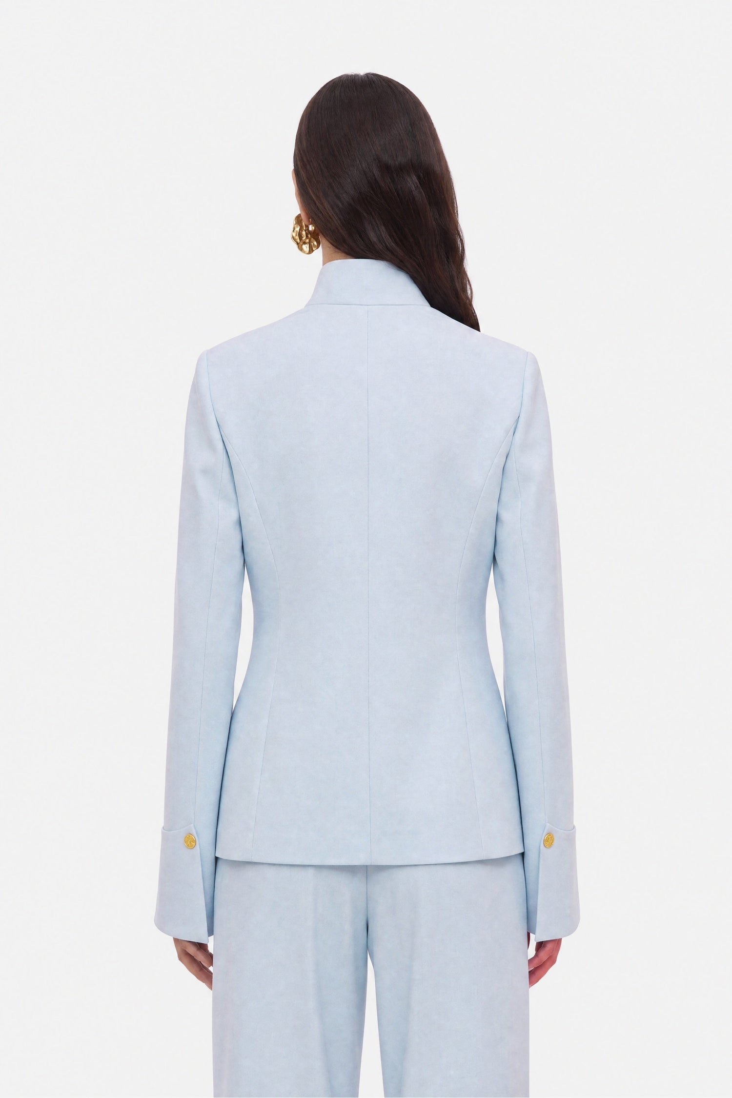 Embroidery Detail Stand Collar Jacket