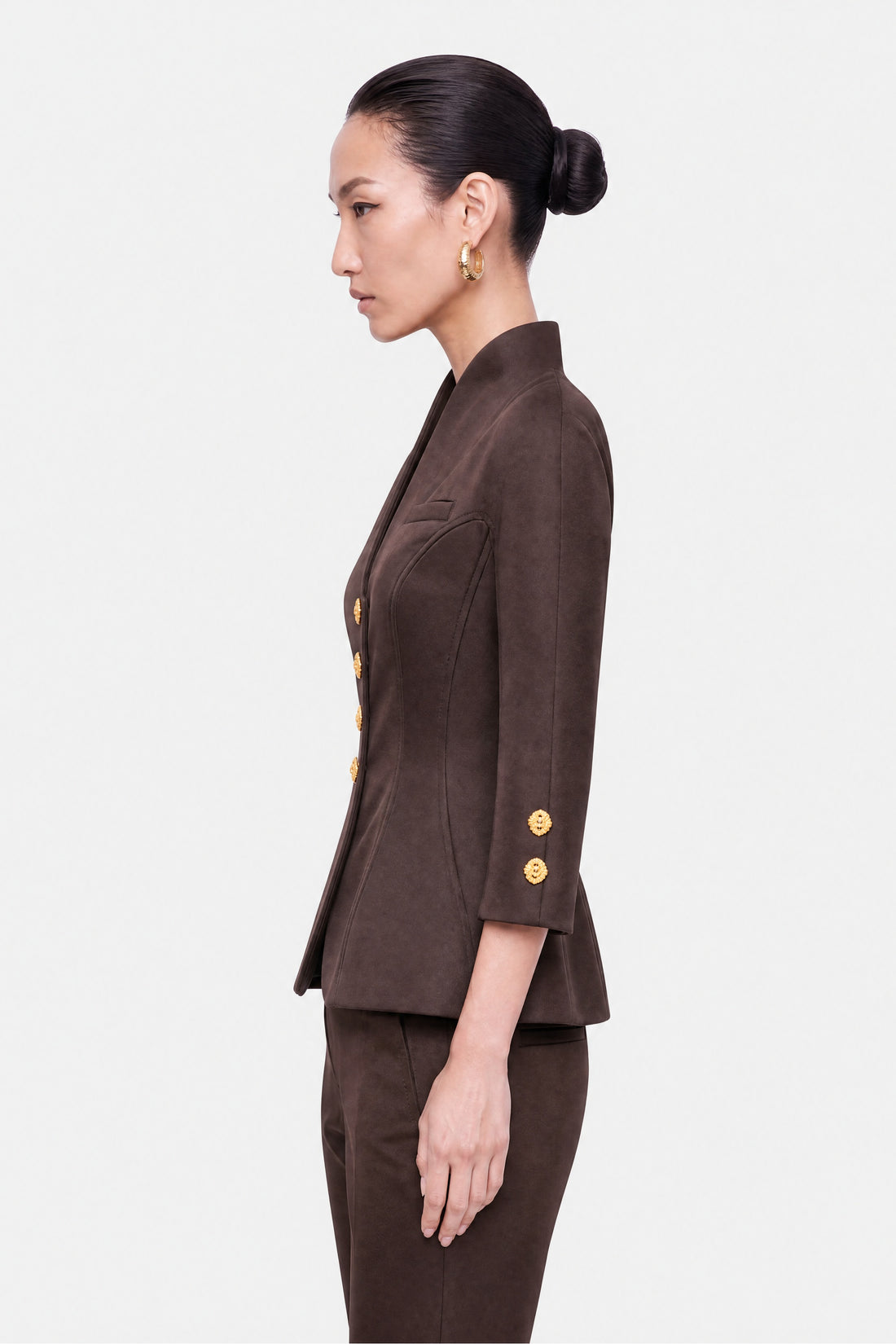 Boned Stand Collar Jacket
